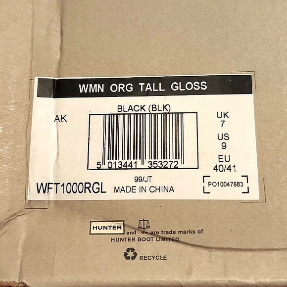 Hunter Original Tall Gloss Rain Boots Black - Picture 6 of 16